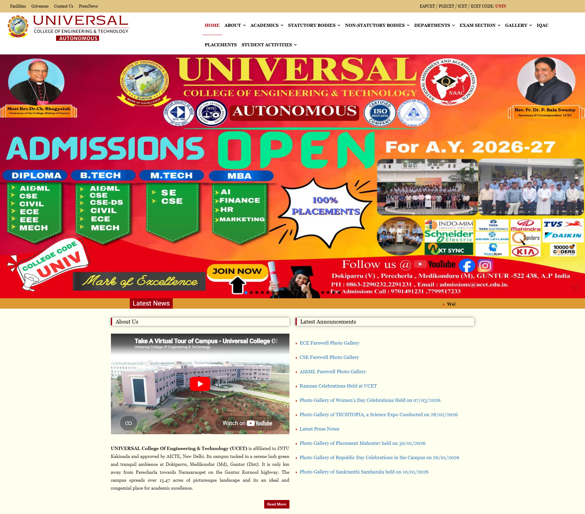 Universal College of Engineering & Technology — Education